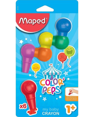 Комплект пастели Maped Color Peps - Еarly Age, 6 цвята  - 1